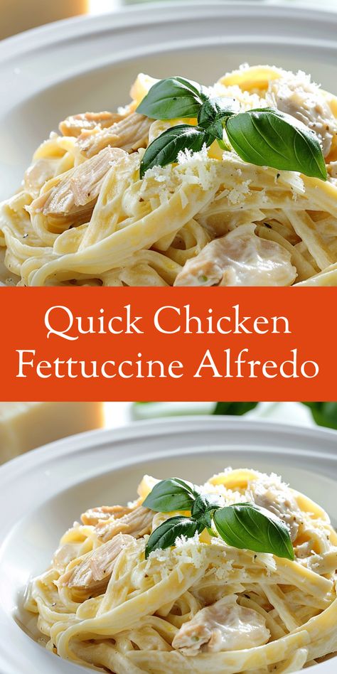 Need a quick dinner? This Chicken Fettuccine Alfredo is ready in just 30 minutes! Rotisserie Chicken Fettuccine Alfredo, Recipes For Chicken Alfredo, Fettucine Alfredo With Chicken, Best Chicken Fettuccine Alfredo, Fettucini Alfredo Chicken, Easy Chicken Alfredo Recipe, Fettuccine Alfredo With Chicken, Chicken Fettuccine Alfredo Recipe, Easy Chicken Fettuccine Alfredo