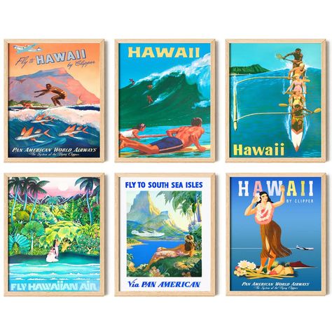 PRICES MAY VARY. HAWAIIAN DECOR: Immerse yourself in the awe-inspiring beauty of Hawaii with this stunning hawaiian island wall art. Featuring travel poster hawaii, islands poster, beach posters for room aesthetic and vintage surf pictures, it captures the essence of this tropical place VERSATILE SUMMER ROOM DECOR: Whether you're a travel enthusiast, a nature lover, or simply seeking a serene escape, this hawaiian room decor poster is the perfect addition to any space. It effortlessly transforms Summer Room Decor, Marco Vintage, Hundertwasser Art, Hawaiian Decor, Surf Poster, Surfing Pictures, Hawaiian Art, Vintage Hawaiian, Cool Posters