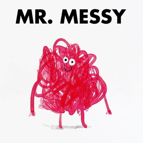 Mr Messy, Mr Men, Funny Greetings, Funny Greeting Cards, Funny Christmas Cards, Cartoon Character Design, A Cartoon, Funny Cards, Children's Books