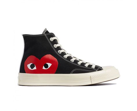 Cdg Converse Outfit Men, Cdg Converse Outfit, Comme Des Garcons Sneakers, Converse Cdg, Heart Converse, Cdg Converse, Converse Play, Converse Chuck Taylor 70, Play X Converse