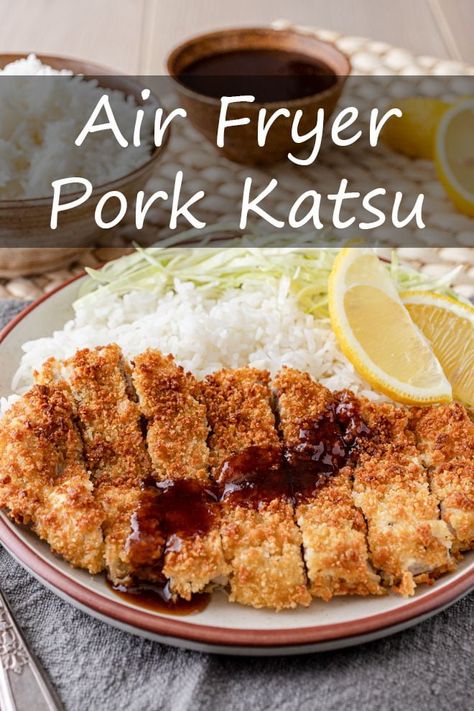 Pork Katsu, Katsu Recipes, Air Fryer Recipes Low Carb, Air Fryer Recipes Breakfast, Air Fryer Pork, Air Fryer Recipes Snacks, Air Fry Recipes, Pork Cutlets, Air Fryer Recipes Chicken