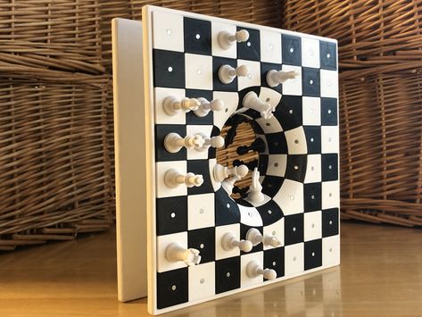 Wormhole Chess Board | 3D model | DaveMakesStuff | Thangs Creative Chess Board, Wizard Trinkets, Chess Memes, Chess Board Design, 3d Chess Board, Aesthetic Games, Chess Design, 3d Chess, Interactive Art Installation