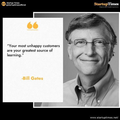 William Henry Gates III is an American business magnate, software developer, investor, author, and philanthropist. He is a co-founder of Microsoft Corporation.

#quotes #startuptimes #thoughts #todayquotes #todaythought #motivation #motivationalquotes #startup #startupquotes Startup Quotes Entrepreneurship, Corporate Motivational Quotes, Famous Entrepreneurs, Corporate Quotes, Small Offices, Social Media Course, Startup Quotes, William Henry, Microsoft Corporation