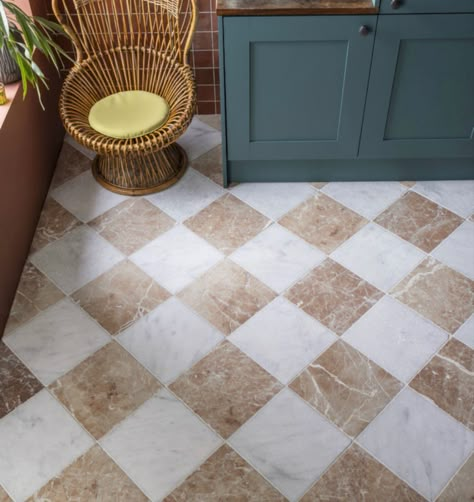 Chequerboard Tiles, Bootility Room, Tumbled Marble Tile, Checkered Floor, Mandarin Stone, Checkerboard Floor, Marble Tiles, Flooring Options, Room Flooring