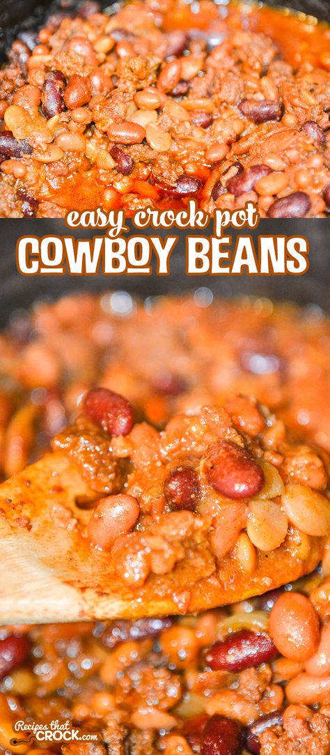 These Easy Crock Pot Cowboy Beans are fantastic as a flavorful side dish and perfect as a hearty bowl all on their own. Cowboy Beans, Dutch Oven Recipes, Crockpot Dishes, Smitten Kitchen, Beans Recipe, Crock Pot Slow Cooker, Crockpot Recipes Slow Cooker, Crock Pot Cooking, Baked Beans