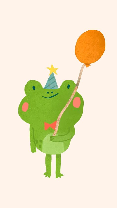 Happy Birthday Illustration, Happy Birthday Coloring Pages, Frog Wallpaper, Frog Illustration, Doodle Frame, Birthday Cartoon, Birthday Coloring Pages, Cute Happy Birthday, Birthday Card Drawing