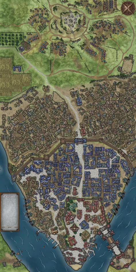 Large City Map Dnd, D&d Castle Map, Tower Map Dnd, D&d Battle Maps, Dnd City Map, Maps Rpg, Fantasy City Map, Fantasy Map Making, Village Map