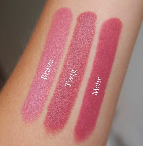 Compare BRAVE, TWIG, MEHR Mac Lipstick Twig, Nails Matte Blue, Mac Twig Lipstick, Mac Twig, Mac Brave, Mac Lipstick Colors, Mac Lipstick Swatches, Best Mac Lipstick, Mac Lipstick Shades