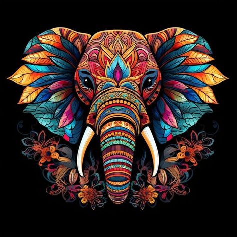 Stretching Canvas, Elephant Artwork, Elephant Wallpaper, Elephant Mandala, Mandala Elephant, Christmas Paintings On Canvas, Lion Painting, Elephant Drawing, Colorful Elephant