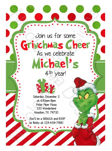 This invitation is perfect for your Grinchams Wholiday Party! Invitation is a digital download. Each invitation is custom designed to fit your needs. Invitation Download includes Invitation, Cover, and Insert. Invitation are 5x6.5 Directions: Click the link above that says Request Grinch Stole Christmas Party, The Grinch Christmas Party, Whoville Party, Grinchmas Party, Grinch Birthday, Third Birthday Invitations, Grinch Christmas Party, The Grinch Christmas, Christmas Party Invitation Template