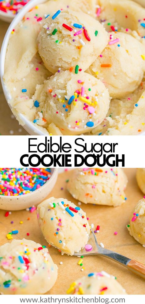 Edible Sugar Cookie Dough is a quick and easy treat to make when you’re craving something sweet! It’s completely safe to eat and tastes just like sugar cookies. Enjoy it by the spoonful or add it to your favorite ice cream! Vegan Sweetened Condensed Milk, Edible Sugar Cookie Dough, Sugar Cookie Dough Recipe, Edible Cookie Dough Recipe, Craving Sweets, Hair Man, Easy Treat, Cookie Dough Recipes, Edible Cookie Dough