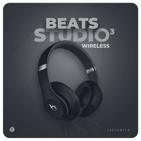 Beats studio³ wireless headphone flyer design by @ujcre8ive Am open to commission works, send a DM #design #art #music #headphone #headset #beatsbydre #black #Photoshop Headphone Ads Design, Headphones Graphic Design, Electronic Products Poster, Headphone Social Media Post, Headphones Poster Design, Headphone Design Ideas, Headphone Poster Design, Headphone Ads, Headphone Design