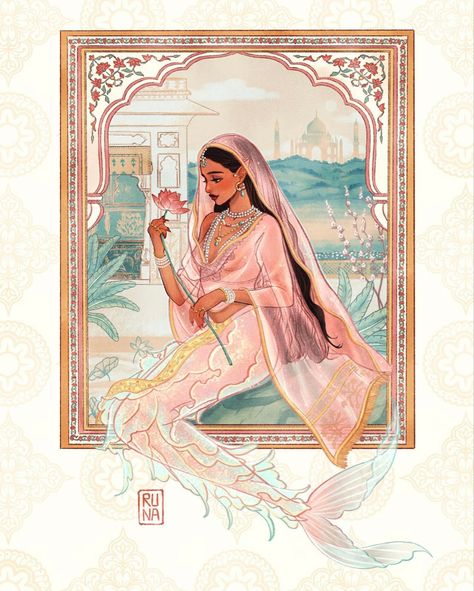 Design Posters, Ancient Indian Paintings, Illustration Stationery, Mughal Empire, The Siren, Z Arts, Indian Paintings, Amazing Drawings, Indian Art Paintings