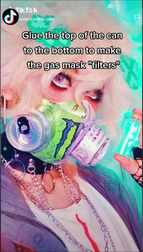 Monster Gas Mask Tutorial, Monster Gas Mask Diy, Weirdcore Cardboard Masks, Monster Cans Mask, Monster Can Gas Mask Tutorial, Monster Mask Tutorial, Monster Energy Mask Tutorial, How To Make A Monster Can Mask, Monster Can Mask Tutorial