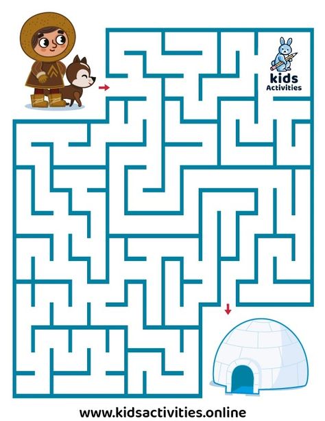 FREE! - Winter Maze Activity Worksheets ⋆ Kids Activities Winter Puzzles Free Printable, Free Printable Mazes For Kids, Maze For Kids, Winter Printables Free, Activity Games For Kids, Mazes For Kids Printable, Winter Drawings, Maze Worksheet, Printable Mazes