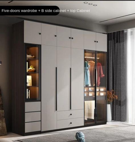 Small Bedroom Cupboards, Glass Wardrobe Design, Modern Wardrobe Design Sliding Doors, Wardrobe Internal Design, Modern Wardrobe Design, Wardrobe Laminate Design, Wardrobe Aesthetic, Glass Wardrobe, Wooden Wardrobe Design