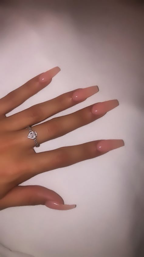 Sheer Pink Nails, Pink Clear Nails, Acrylics Coffin, Plain Acrylic Nails, Natural Looking Acrylic Nails, Light Pink Acrylic Nails, Sheer Nails, Natural Acrylic Nails, Clear Acrylic Nails