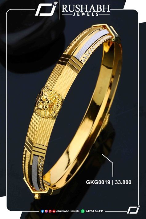 Weight:- 33.800 Gram Latest Kadiyam Designs For Men, Kadas For Men Gold, Kadiyam For Men Gold With Weight, Bangle For Men Gold, Kankanam For Men, Kada Bangles Gold Design Men, Mens Kadiyam Models Gold, Mens Kada Design Gold Latest, Gents Kadiyam Designs