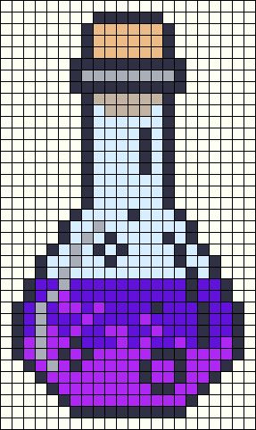 Perler Potion Bottle, Graph Art, Bead Bottle, Perler Projects, Bottle Drink, Beads Candy, Beads Designs, Beads Ideas, Melty Beads