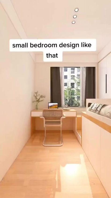 Small Room Layouts, Tiny Bedroom Design, Small Bedroom Interior, Amazing Bedroom Designs, Small Room Design Bedroom, Small House Interior, Interior Design Your Home, Small Bedroom Designs, Home Decor Idea