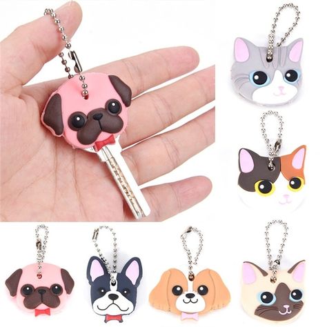 Puppy Pug, Tom Y Jerry, Cat Rabbit, Key Wallet, Key Cover, Key Covers, Cute Keychain, Animal Heads, School Stationery