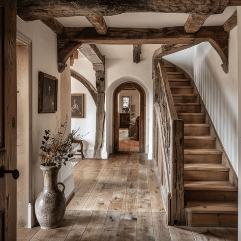 British Boot Room, Dream House Hallway, English Countryside Aesthetic Interior, English Entryway, Whimsical Home Interior, Countryside Interior Design, English Farmhouse Decor, Old English Farmhouse, Countryside House Interior