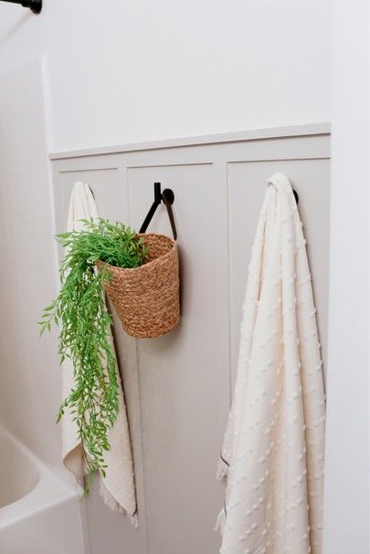 Our House Story – Always, Andreanna Bathroom Closet Organization Ideas, Batten Diy, Budget Farmhouse, Bathroom Storage Hacks, Bathroom Closet Organization, Guest Bathroom Ideas, Board Batten, Closet Organization Ideas, Diy Accent Wall