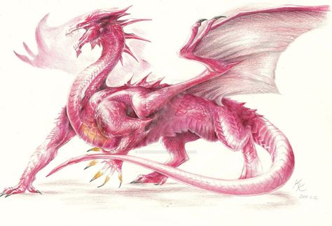 Ruby Dragon - Reference by BrassDragon Sakura Dragon, Ruby Dragon, Ruby Dragon Art, Pink Dragon Drawing, Pink Dragon Aesthetic, Red Dragon Fantasy Art, Pink Dragon Art, Pink Fantasy Creatures, Opal Dragon Art