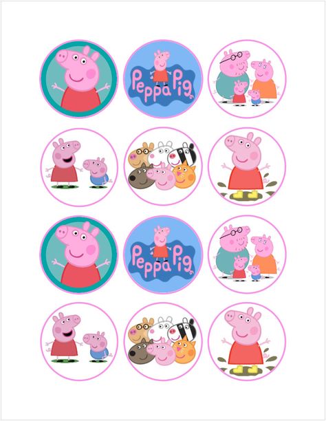 Peppa Pig Cake Topper Printable, Peppa Pig Topper, Peppa Pig Cupcake, Peppa Pig Cupcake Topper, Peppa Pig Printables, Peppa Pig Imagenes, Peppa Pig Happy Birthday, Bolo Da Peppa Pig, Peppa Pig Birthday Decorations