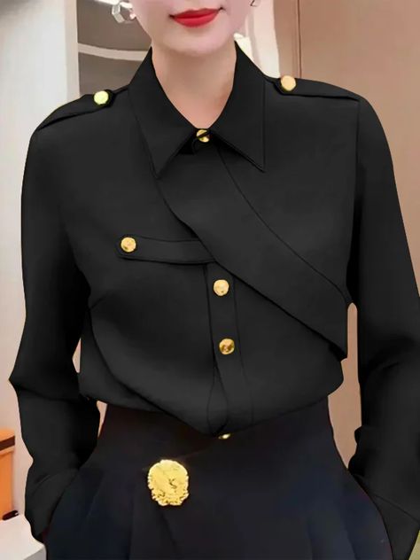 Female Shirt Styles, Shomiz Blouses Fashion, Shomiz Blouses, Formal Tops For Women, Formal Blouses, Female Shirts, Female Boss, Professional Blouses, Korean Wedding Photography