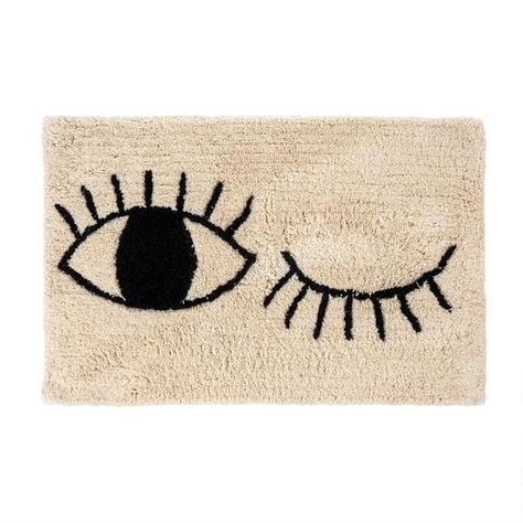 Add some fun to your bathroom decor with this unique and cute bath mat Cozy Bath, Cute Bath Mats, Wink Wink, Cotton Bath Mats, Functional Accessories, Bath Mat Rug, Hello Beautiful, You Smile, Bath Mats