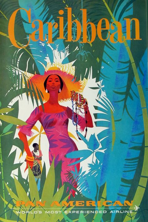 Vintage Films, Paloma Faith, Postal Vintage, Travel Ads, Vintage Airlines, Pan American, Travel Postcard, Retro Travel Poster, Caribbean Travel