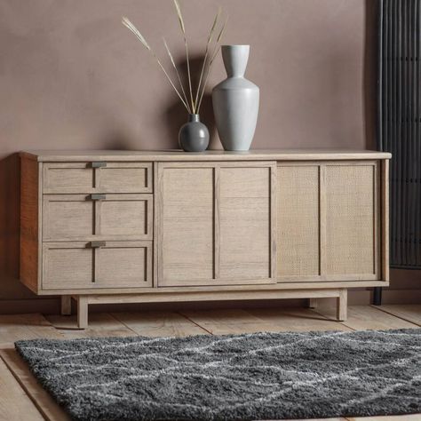 Kyoto Cabinet By INTERIOR FASCINATION | notonthehighstreet.com Sideboard Sliding Doors, Two Sliding Doors, Sideboard Modern, Bronze Handles, Stylish Sideboards, Side Board, Large Sideboard, Wooden Sideboard, Tv Sideboard