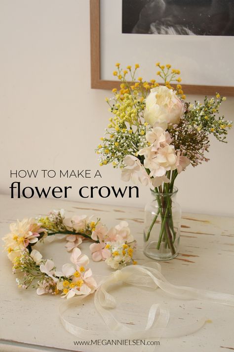 How to Make a Flower Crown Wreath Making Party, Make A Flower Crown, Flower Crown Tutorial, Bouquet Tutorial, Garden Bridal Showers, Diy Flower Crown, Flower Girl Crown, Diy Roses, Diy Projects For Kids