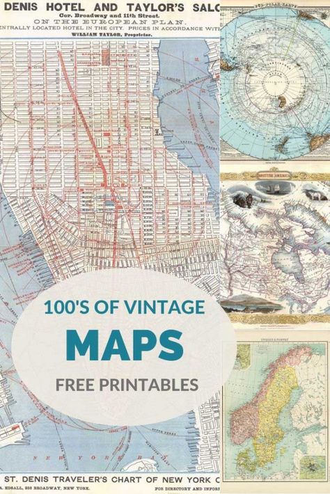 Free Printable Vintage Maps A collection of all the copyright-free printable vintage maps on Pictureboxblue and any map related crafts and DIYs. Just click on the post you would like to visit and download the maps for free. Map Crafts, Etiquette Vintage, Journal Making, Paper Works, Free Printable Art, Ecole Art, Printable Maps, Printables Free, Paper Patterns