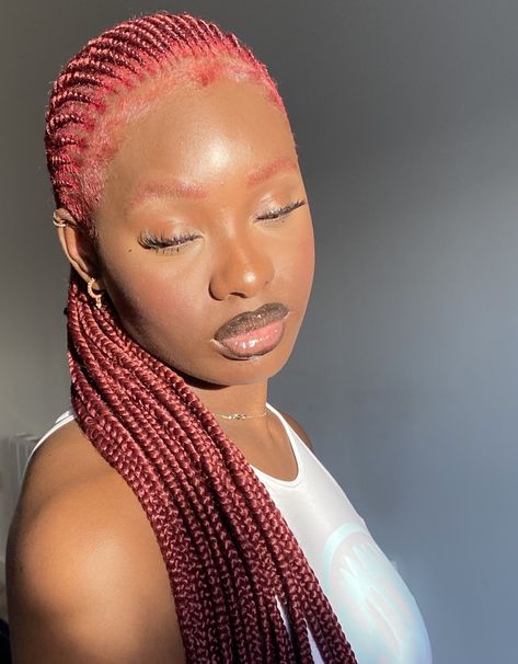 Red Box Braids, Braids Hairstyles Pictures, Cute Box Braids Hairstyles, Girls Hairstyles Braids, Cornrow Hairstyles, African Braids Hairstyles, Curly Hair Care, Baddie Hairstyles, Box Braids Hairstyles