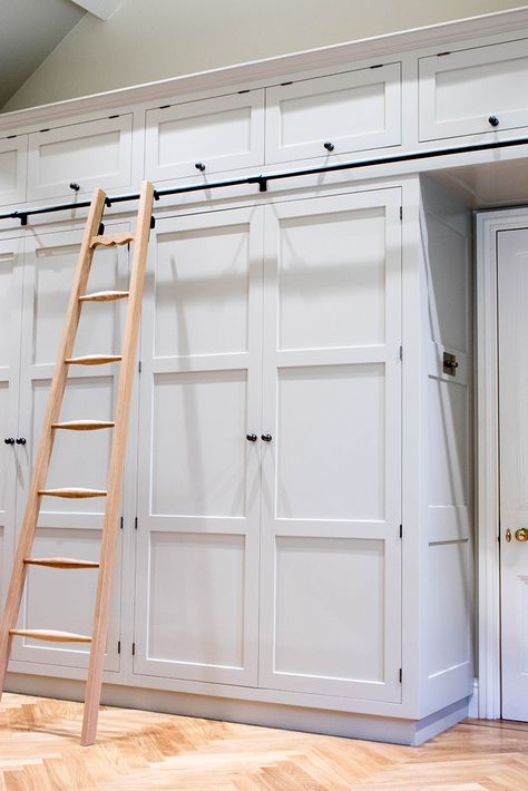 Dressing Room With Ladder, Wardrobe With Ladder Rail, Built In Wardrobe With Ladder, Vaulted Ceiling Wardrobes, Built In Wardrobe Vaulted Ceiling, Wardrobe With Ladder, Closet With Ladder, Wardrobe Ladder, Ladder Closet