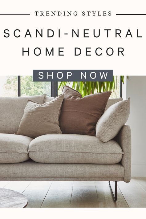 Discover the beauty of a neutral-toned living space with our curated list of the 7 best neutral sofas for Scandi interiors. Explore these versatile pieces that will perfectly blend with a variety of interior design styles, ranging from rustic to boho chic. Transform your living room with a touch of Scandinavian elegance today! Natural Coloured Sofa, Scandi Couch, Neautral Sofa, Nude Sofa Cushions, Next Mid Natural Sofa, Black And Grey Sofa, Cream Sofa Uk, Cozy Contemporary Living Room, Types Of Couches