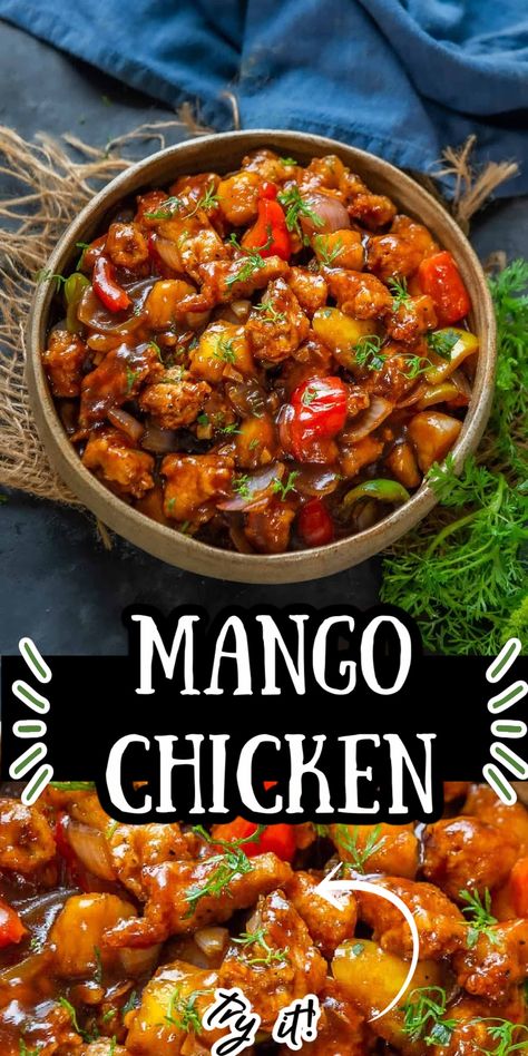 Mango Chicken Recipes, Homemade Chinese Food, Mango Chicken, Mapo Tofu, Chinese Cooking Recipes, Chinese Cooking, Chicken Dishes Recipes, Asian Cooking, Asian Dishes