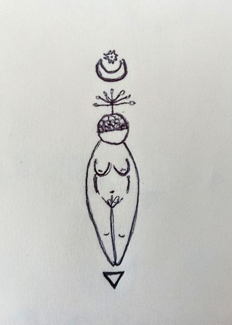 Venus Of Willendorf Tattoo, Cunning Woman, Antique Tattoo, Pottery Sgraffito, Venus Tattoo, Venus Of Willendorf, Venus Symbol, Goddess Symbols, Statue Tattoo