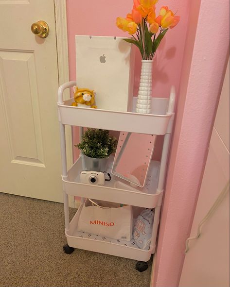 Rolly Cart Organization, Binder Storage, Movable Storage, Room Organization Bedroom, Room 2023, Cart Ideas, Rolling Utility Cart, Dorm Inspiration, Storage Trolley