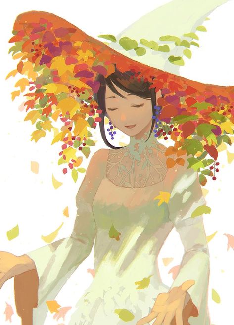 Witch Drawing, Nature Witch, Autumn Witch, Autumn Nature, Arte Sketchbook, Witch Art, Pretty Art, Aesthetic Art, Character Inspiration