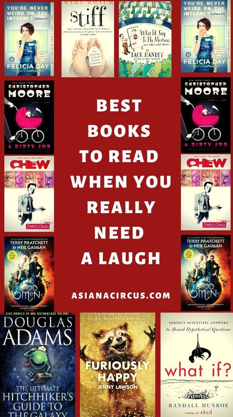 Best Books to Read When You Really Need A Laugh. Read some of the funniest books of all time by fiction and nonfiction writers from around the world. The Most hilarious books that will make you laugh out loud and boost your mood. #FunnyBooks #BookLists #BookLover #ComedyBook #BookLists Books That Make You Laugh, Best Fiction Books Of All Time, Easy Books To Read, Books You Must Read, Funniest Books, Must Read Fiction Books, Book List Must Read, Need A Laugh, Fiction Books To Read