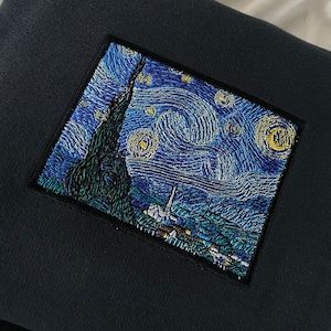 Starry Night Embroidery, Night Embroidery, Vincent Van Gogh Starry Night, Easy Diy Room Decor, Starry Night Van Gogh, Embroidery Craft, Embroidery Inspiration, Vincent Van Gogh, Embroidery Files