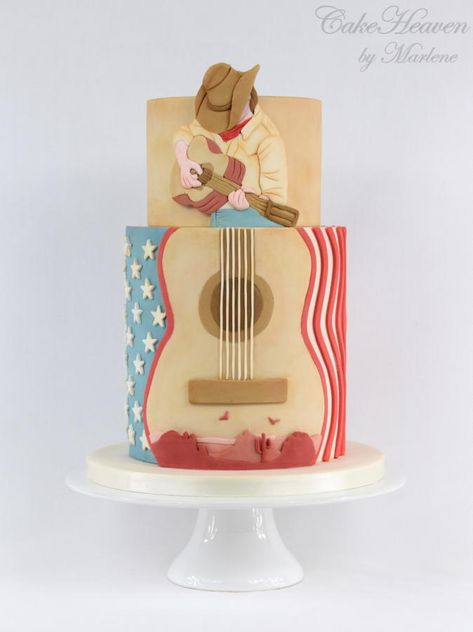 Country Music Cake - Music Around the World - Cake Notes Collaboration 2017 by CakeHeaven by Marlene Country Music Cake, Music Birthday Cake, Music Around The World, Music Cakes, Music Cake, Music Birthday, Cakes For Men, Elegant Cakes, Take The Cake