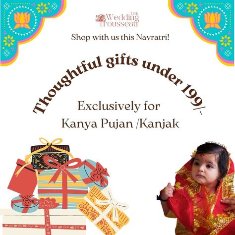 The idea behind Kanya Pujan gifts is not about extravagance but about offering something meaningful that brings joy to the little girls and aligns with the spirit of devotion and gratitude. Whether you choose traditional items like bangles and bindis or modern gifts like eco-friendly stationery, staying within the ₹199 budget is entirely feasible without compromising on thoughtfulness or quality. By selecting simple yet heartwarming gifts, you can make your Kanya Pujan ceremony a memorable ... Brings Joy, Modern Gift, Gratitude, Budgeting, How To Memorize Things, Bangles, Eco Friendly, Make Your, Stationery