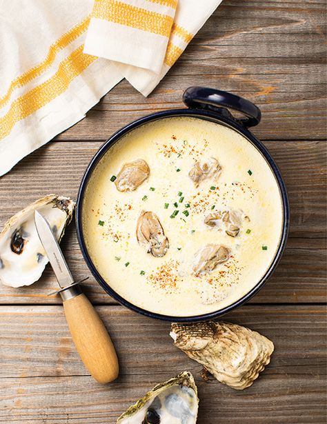 Traditional Oyster Stew - The Maine Mag Maine Recipes, Oyster Stew Recipes, Canned Oysters, Oyster Soup, Oyster Stew, Seafood Medley, Fish Chowder, Oyster Recipes, Seafood Recipe