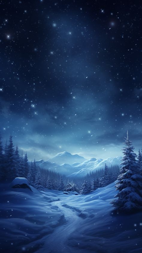 A crystal-clear winter wallpaper, where each snowflake is nature's unique masterpiece. Magic Winter Aesthetic, Fantasy Winter, Beautiful Winter Pictures, Snowflake Wallpaper, Winter Landscape Photography, Abstract Art Images, Snow Crystal, Planets Wallpaper, Winter Painting