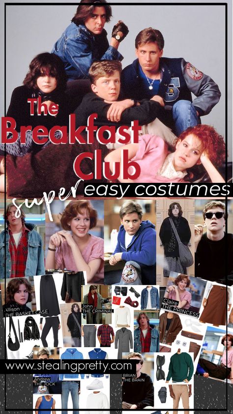 The Breakfast Club Costumes Breakfast Club Costume Ideas, Allison Breakfast Club Costume, The Breakfast Club Halloween Costumes, Breakfast Club Halloween Costume, 80s Sitcom Fashion, The Breakfast Club Costume, The Breakfast Club Outfits, Breakfast Club Fashion, Breakfast Club Outfits