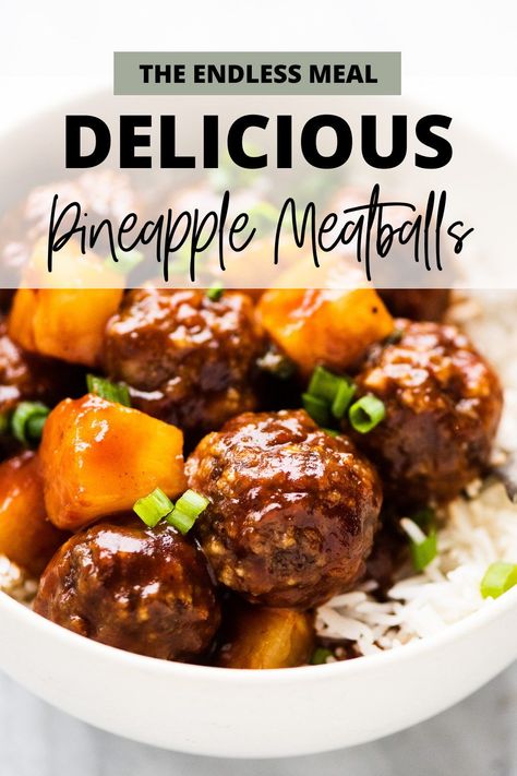 Pineapple Sauce For Meatballs, Pineapple Barbecue Meatballs, Pineapple Bbq Meatballs, Teriyaki Pineapple Meatballs, Pork And Beef Meatballs, Pineapple Meatballs, Bbq Pineapple, Rice For Dinner, Healthy Meatballs